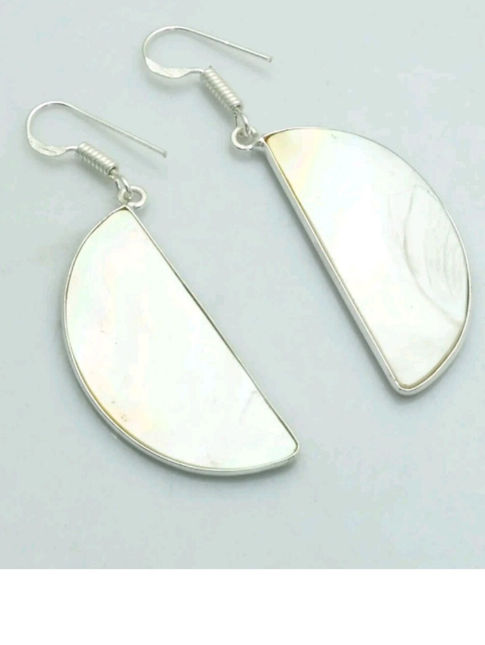 Mother Of Pearl Gemstone Jewelry 925 Sterling Silver Handmade Dangle Earrings